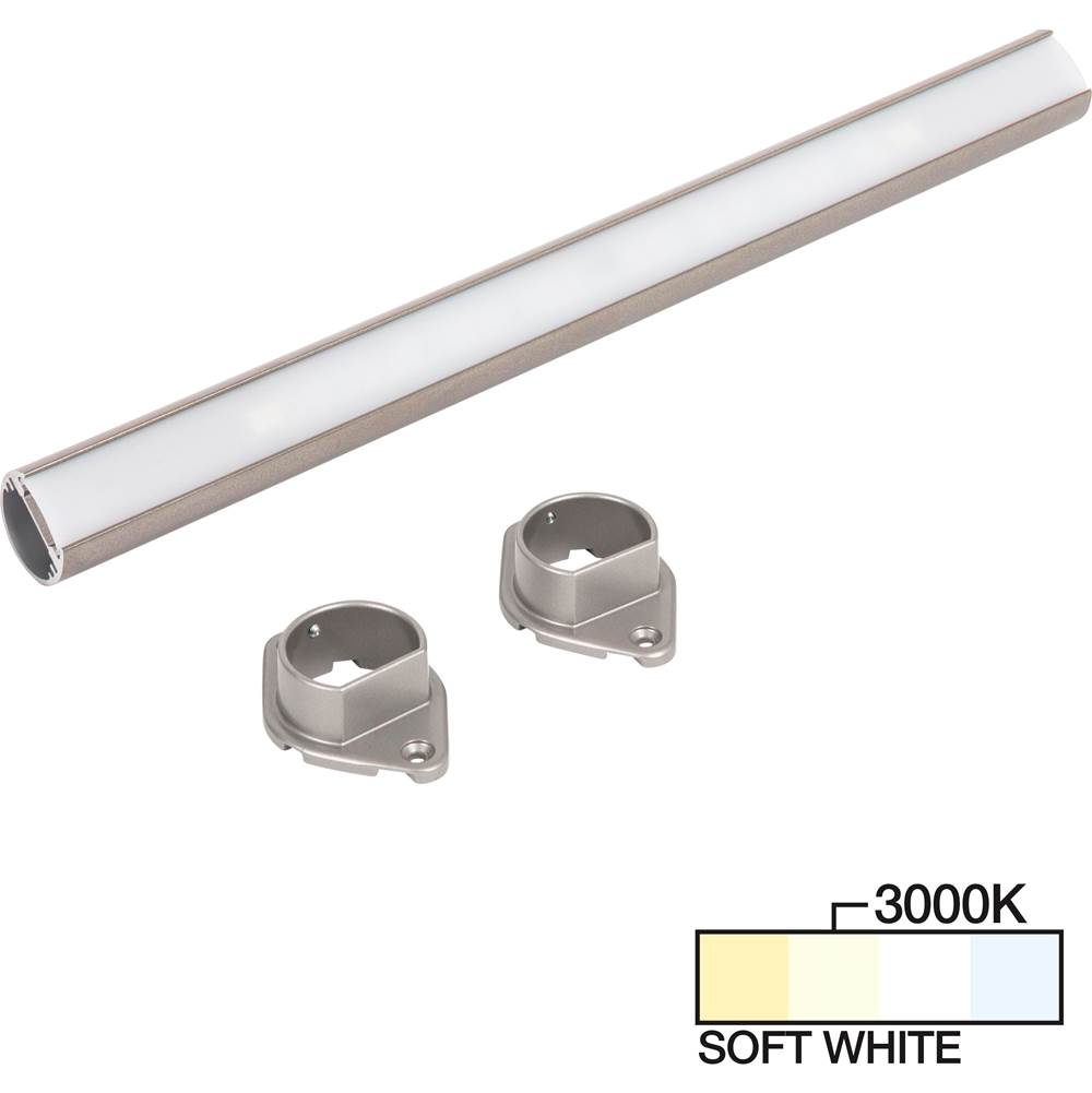 Task Lighting 18'' LED Lighted Closet Rod, Satin Nickel 3000K Soft White